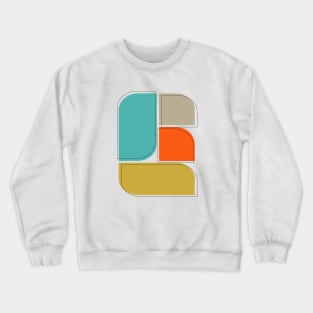 Orange Turquoise Tan Gold Geometric Retro Scandinavian Crewneck Sweatshirt